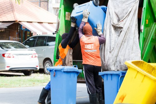 Community members participating in recycling